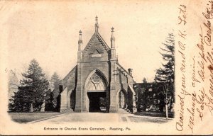 Pennsylvania Reading Entrance To Charles Evans Cemetery 1908