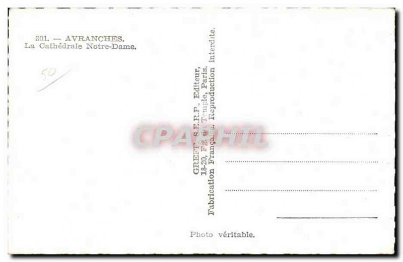 Avranches - La Cathedrale Notre Dame - Old Postcard