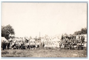 c1910's Student Parade PH&L Co. Chicago Milwaukee Railway RPPC Photo Postcard