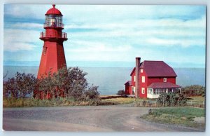 Gaspe Quebec Canada Postcard Lighthouse at Ste Marthe De Gaspe c1950's