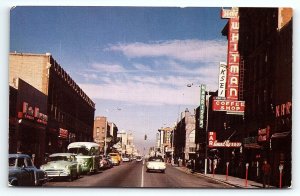 1950s POCATELLO IDAHO MAIN ST HOTEL WHITMAN COFFEE BARS BUSINESS POSTCARD P3069