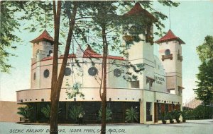 Vintage Postcard L.A. Thompson Scenic Railway Building Idora Park Oakland CA