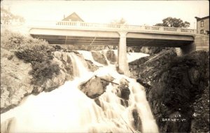BARNET VT Bridge Over Waterfall Old REAL PHOTO RPPC Postcard
