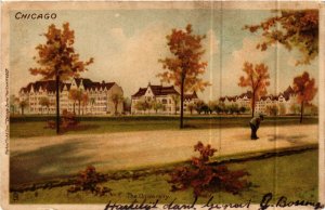 PC CPA US, IL, CHICAGO, UNIVERSITY 1905, VINTAGE LITHO POSTCARD (b6479)