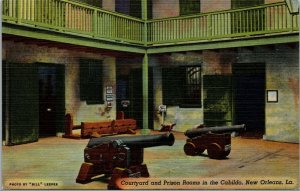 Vtg New Orleans Louisiana LA Courtyard & Prison Rooms in Cabildo 1940s Postcard