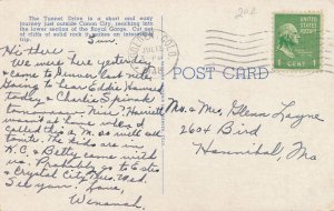 Tunnel Drive near Canon City CO, Colorado and the Royal Gorge - pm 1948 - Linen