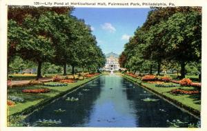 PA - Philadelphia. Fairmount Park, Lily Pond at Horticultural Hall