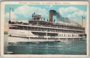 Steamer Canadiana to Crystal Beach Ontario Canada Vintage Color Postcard H83