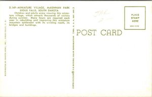 Miniature Village McKennan Park Sioux Falls South Dakota SD Postcard VTG UNP