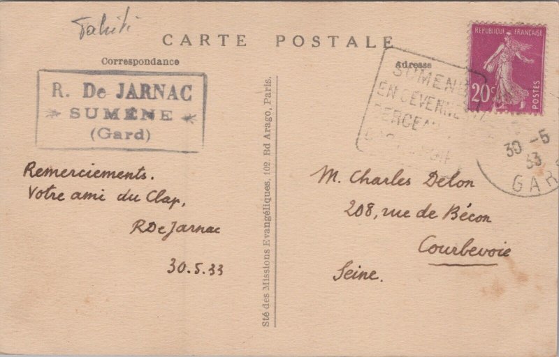 Tahiti École de Garçons M Spelta Vintage Postcard C333