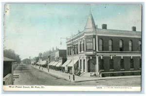 1910 West Front Street First National Bank Buildings El Paso Illinois Postcard