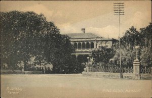 Karachi Pakistan Sind Club c1905 Postcard