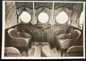 Mint Dornier DOX Giant Seaplane Real Picture Postcard Smoking Room View 1932