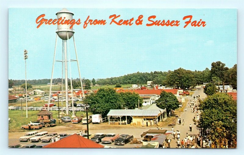 Postcard DE Harrington Kent & Sussex Fair Airview Concession Area c1950s J16