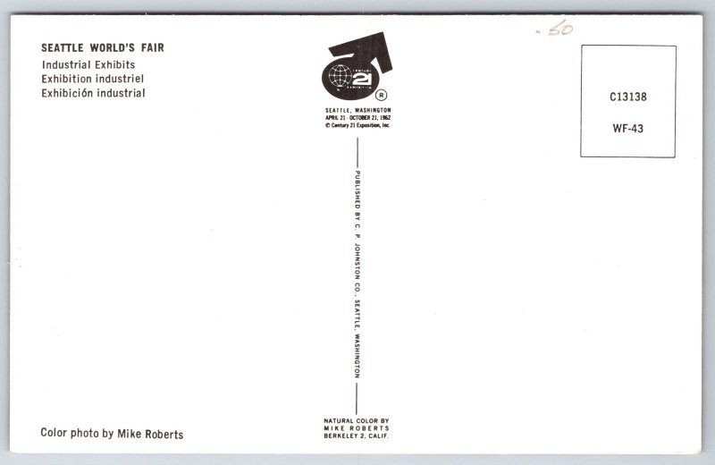 Seattle Washington~World's Fair~Industrial Exhibits~1962 Postcard