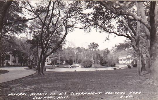 Mississippi Gulfport U S Government Hospital Grounds Real Photo