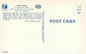 Canada, Quebec, Cap de Madeleine, Miami Motel, W. Shermer No. 33636-B