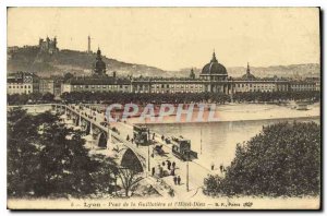 Postcard Old Lyon Guillotiere Bridge and the Hotel Dieu