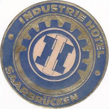 GERMANY SAARBRUECKEN INDUSTRIE HOTEL VINTAGE LUGGAGE LABEL