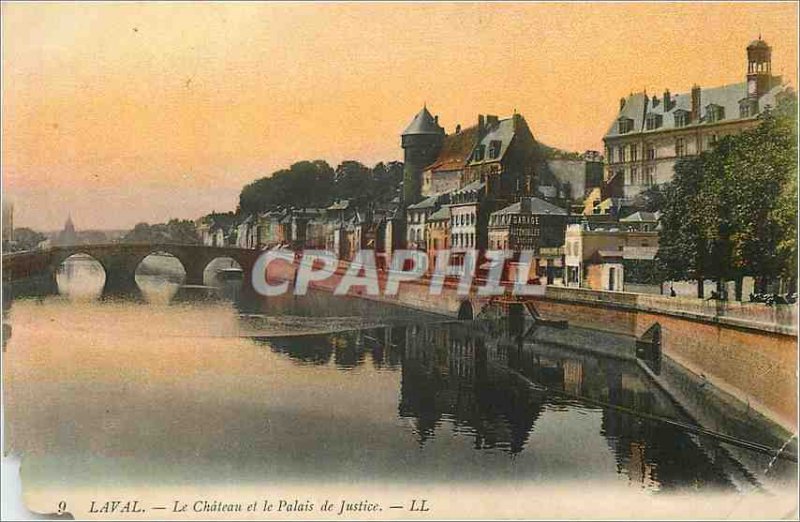 Old Postcard Laval Le Chateau and the Palace of Justice