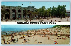 Chesterton Indiana IN Postcard Indiana Dunes State Park Pavilion And Hotel 1959