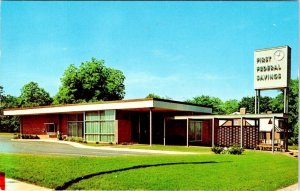 Raleigh, NC North Carolina FIRST FEDERAL SAVINGS & LOAN Drive In Branch Postcard