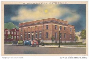 North Carolina Shelby Night Time Scene Of U S Post Office 1941