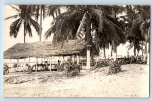 Mazatlan Sinaloa Mexico Postcard Cottage Beach View c1910 RPPC Photo