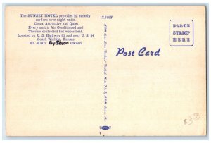 c1940 Sunset Motel Broadway Exterior Building Wichita Kansas KS Vintage Postcard