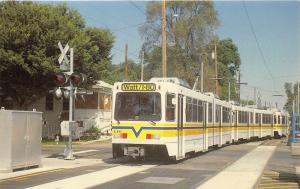 Sacramento California~R T Metro Rail Line @ 13th Street Xing~Rail Opened 1987