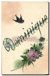 Old Postcard Fantasy Flowers Dominic Bird (drawing hand)