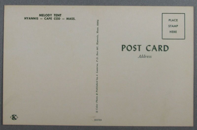 Melody Tent, Hyannis, Cape Cod Massachusetts MA Postcard (#8397)