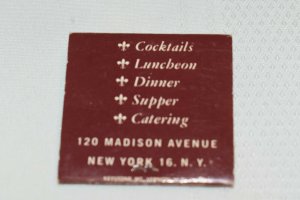 The VIP Restaurant New York 30 Strike Matchbook