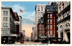 Portland, Oregon - Broadway, looking North from Yamhill Street - c1920