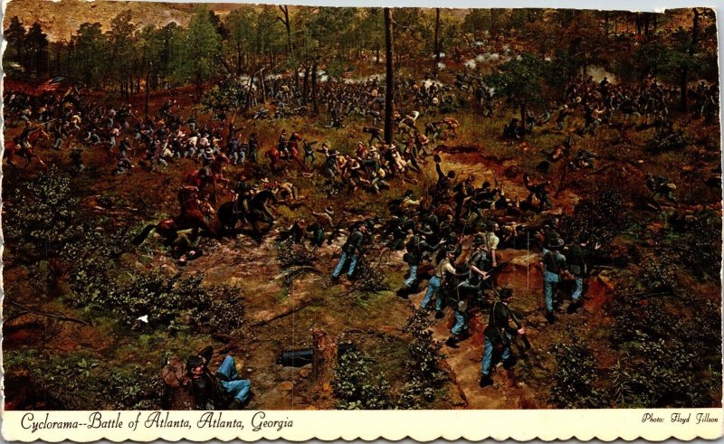 Battle Of Atlanta Cyclorama Painting Atlanta Georgia Civil War Chrome Postcard 