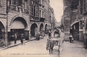 La Rochelle Maisons A Arcades Rue De Merciers French Postcard