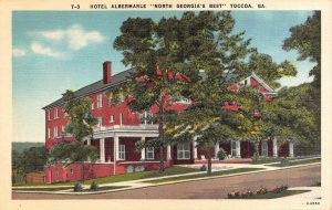 TOCCOA, GA Georgia  HOTEL ALBERMARLE Roadside STEPHENS CO c1940's Linen Postcard
