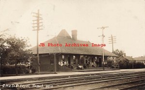 Depot, Wisconsin, Tomah, RPPC, Chicago Milwaukee & St Paul Railroad Station