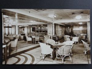 Cruise Liner P&O STRATHEDEN 1st Class Verandah Cafe c1937 RP Postcard