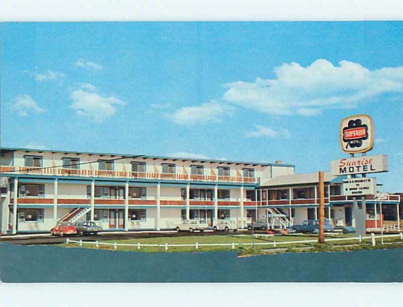 Unused Pre-1980 OLD CARS & SUNRISE MOTEL York Beach Maine ME u1437