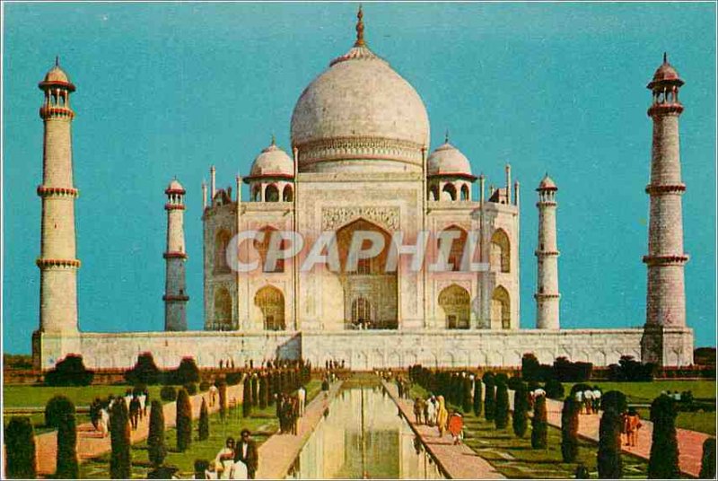 Modern Postcard Taj Mahal Agra Built in pure white marble by Emperor Shah