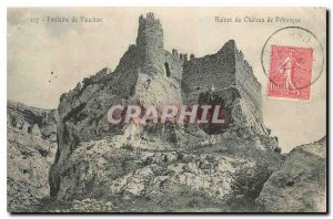 Old Postcard Fountain Vaucluse Petrarch Castle Ruins