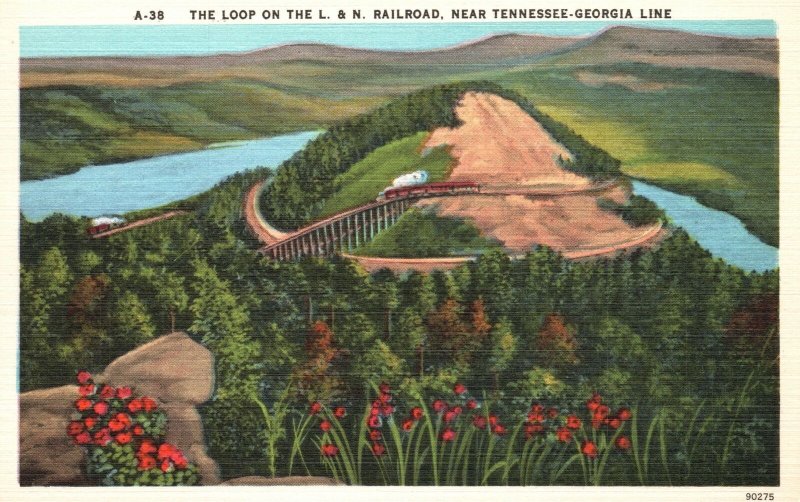 Vintage Postcard The Loop On The L. & N. Railroad Near Tennessee-Georgia Line