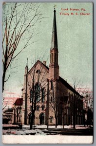 Trinity United Methodist Chuch Lock Haven Pennsylvania PA Religious Postcard