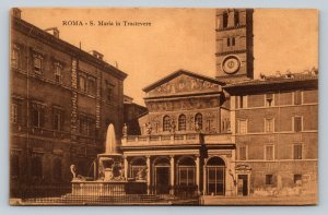 Church of Santa Maria in Trastevere ROME Italy VINTAGE Postcard 0035