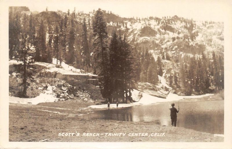 RPPC Scott's Ranch - Trinity Center, California Fishermen 1947 Vintage Postcard