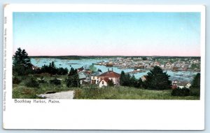 BOOTHBAY HARBOR, Maine ME ~ BIRDSEYE VIEW Copper Windows 1900s UDB Postcard