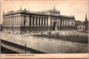 Vtg Stockholm Sweden NVA Riksdaqshuset Parliament House 1910s Old View Postcard