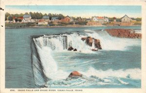 H43/ Idaho Falls Idaho Postcard c1910 Snake River Falls Homes Barns