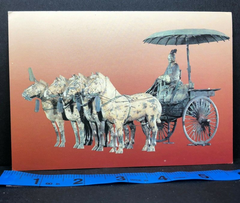 Vintage Postcard Terra-Cotta Warriors Qin Dynasty China High Chariot